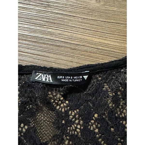 Zara Black Lace Back Mini Dress V‑Neck - Image 5