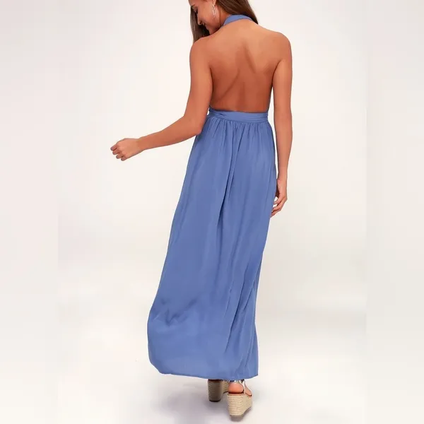 Lulus Magical Movement Periwinkle Blue Wrap Maxi Dress Size M - Image 2