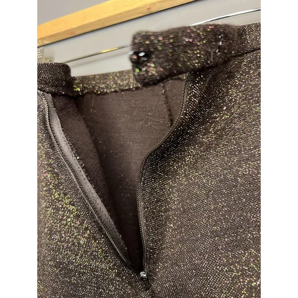 Handmade Womens 2 Piece Skirt Set Brown Metallic Sleeveless Top Midi Skirt Evening Party - Image 12