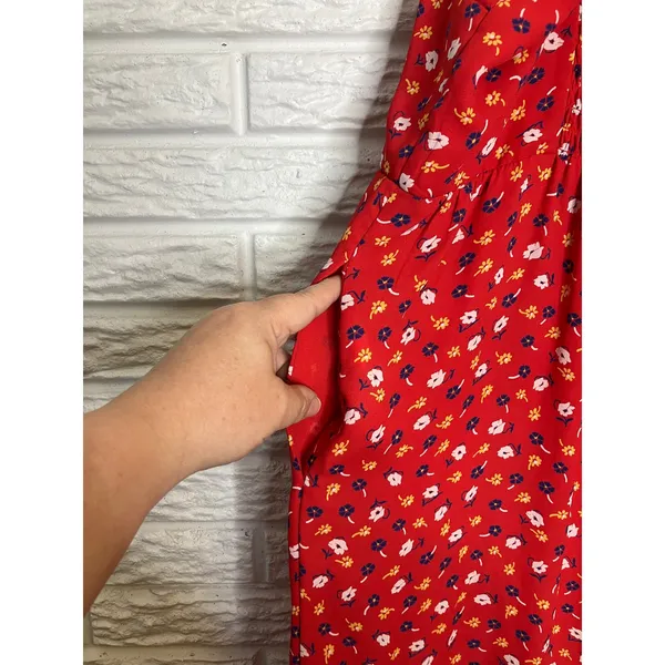 Madewell ruched wide leg jumpsuit in prairie posies women's 14 business casual‎ - Image 7