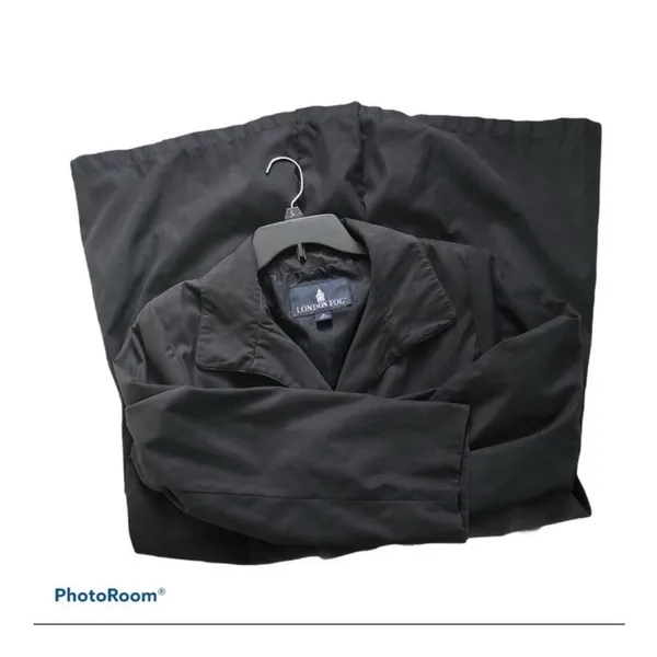 London Fog Black Waterproof Trench Coat M Classic Mid Length Quiet Luxury Office - Image 6