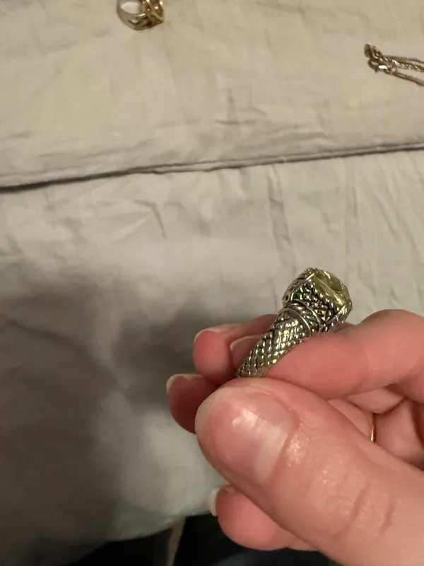 Sliver yellow dimond ring from Craig Husar Designs Silver Size 7 - Image 2