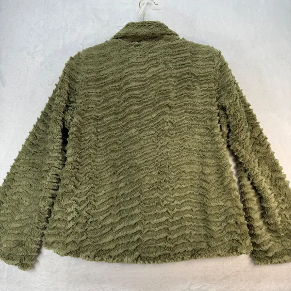 Patagonia Pelage Faux Fur Jacket‎ Cozy Warm Olive Green Coat Womens Size S - Image 8
