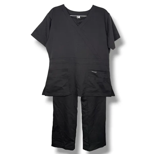 Dagacci Black 2 Piece Medical Uniform Scrub Set Medium - Image 3
