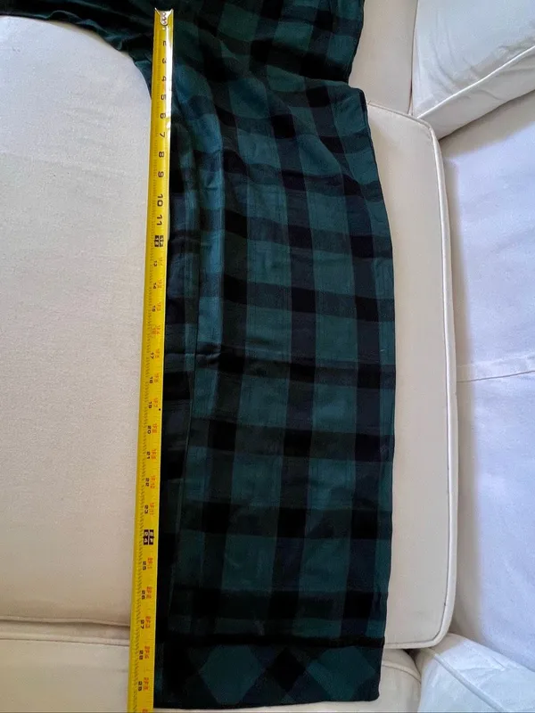 Victorias Secret Pink Pajamas Sz M Flannel Forrest Green Black Plaid Cotton NWT - Image 8