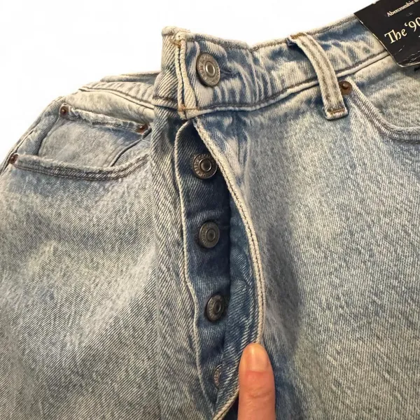 Abercrombie & Fitch ’90s Baggy Jeans Curve Love 34 18R Low Rise Light Wash - Image 7