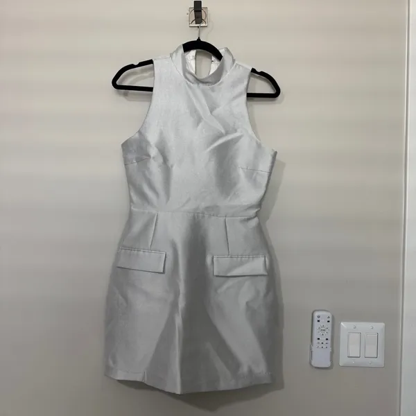 Amanda Uprichard Everhart Satin Twill Mini Dress S - Image 3