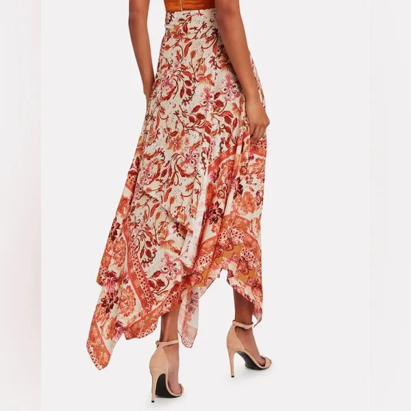 $498 NEW AMUR Nova Paisley Silk Wrap Maxi Skirt Size 4 - Image 4