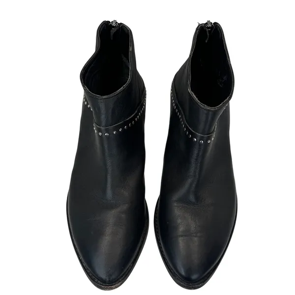Thursday Boot Co Everyday Black Leather Studded Ankle Boots 6 Western Rocker‎ - Image 10