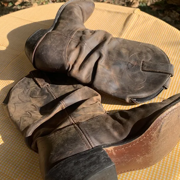 Double H Cowboy Boots Size 8.5M Brown - Image 6