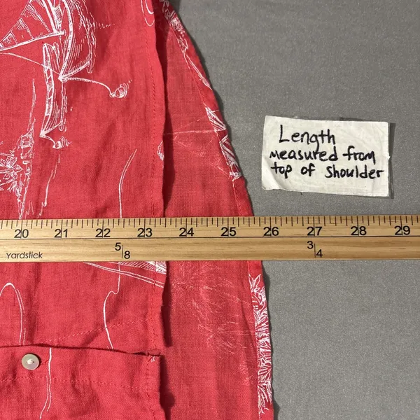 Cynthia Rowley Linen Top Size Small Red Button Up Shirt Sailboat Ibiza Style - Image 8