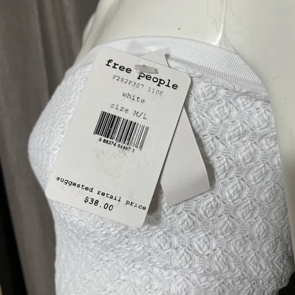 Free People Women’s White Seamless Strapless Bandeau Tube Top - Image 7
