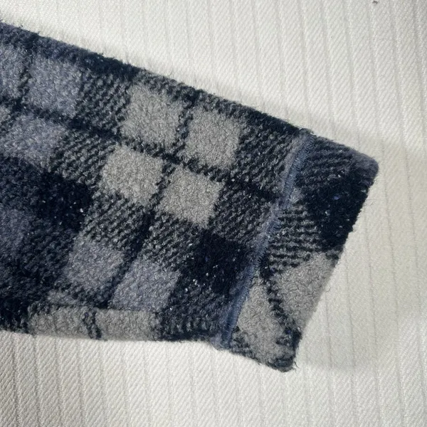 Vintage Woolrich Women’s XL Blue Plaid Fleece Pullover Long Sleeve Crewneck - Image 10