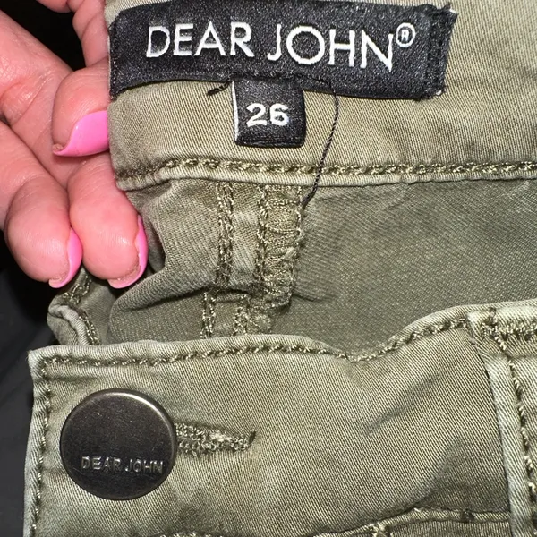 dear john joyrich comfort skinny Army Green‎ Zipper Pocket Pants size 26 - Image 2