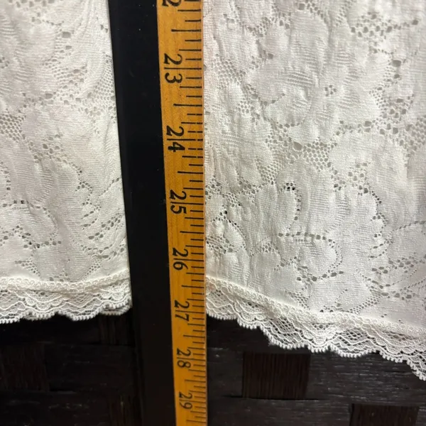 Soma Camisole White Floral Lace Scalloped‎ Trim Lined Stretch Romantic Bridal L - Image 4