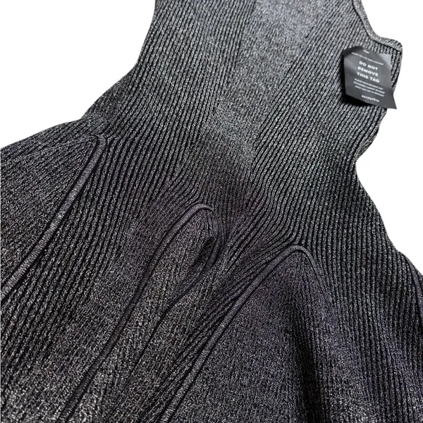 ✨ Retrofête Quinn‎ Metallic Knit Mini Dress Black Silver Sparkle Large NWT ✨ - Image 5