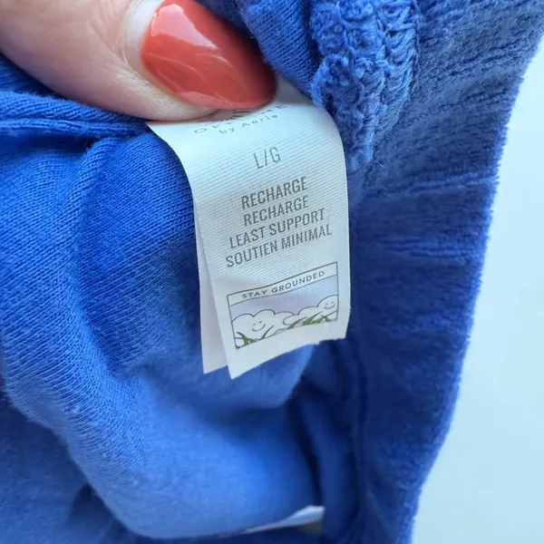 Aerie NEW Offline Terry Recharge Least Support Bra Blue Size Large L - Image 8