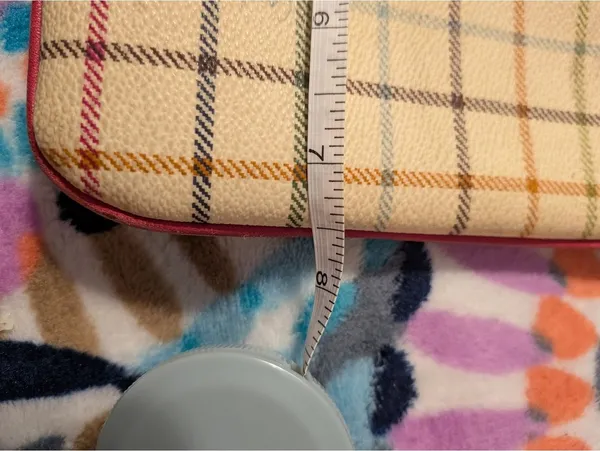 Coach Heritage Plaid Crossbody Bag with Pink Varsity Stripe Trim - Image 13