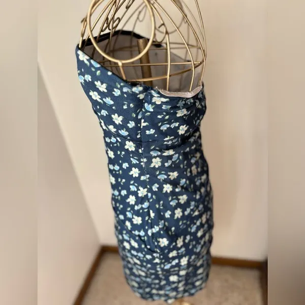 Princess Polly Oscar Strapless Floral Mini Dress Navy Size 8 - Image 7