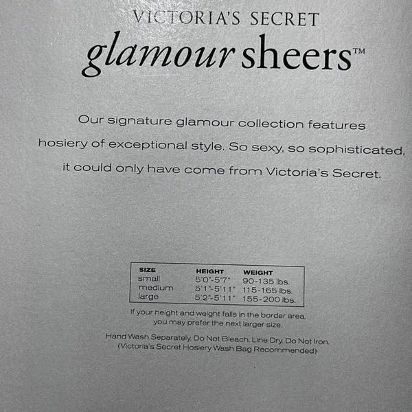 Victoria's Secret GLAMOUR SHEERS Fishnet Pantyhose SZ Small Black VTG Sexy - Image 7