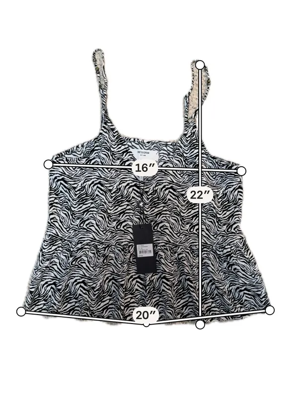 OneTeaspoon Interference Zebra Print Peplum Cami Tank NWT XS Y2K - Image 7