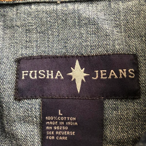 Unique 2000s Y2K Navy blue Embroidered jean denim fitted jacket floral leaf design #boho #hippie #indie #western Excellent condition, measurements in pics 100% cotton - Image 6
