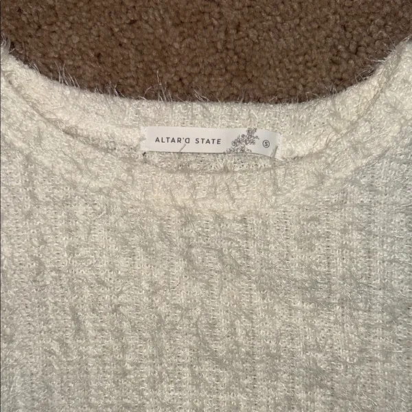 Altar'd State Cream Crew Neck Sweater - Image 2