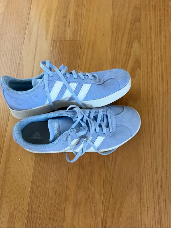 adidas Suede Sneakers in Light Blue and White - Image 2