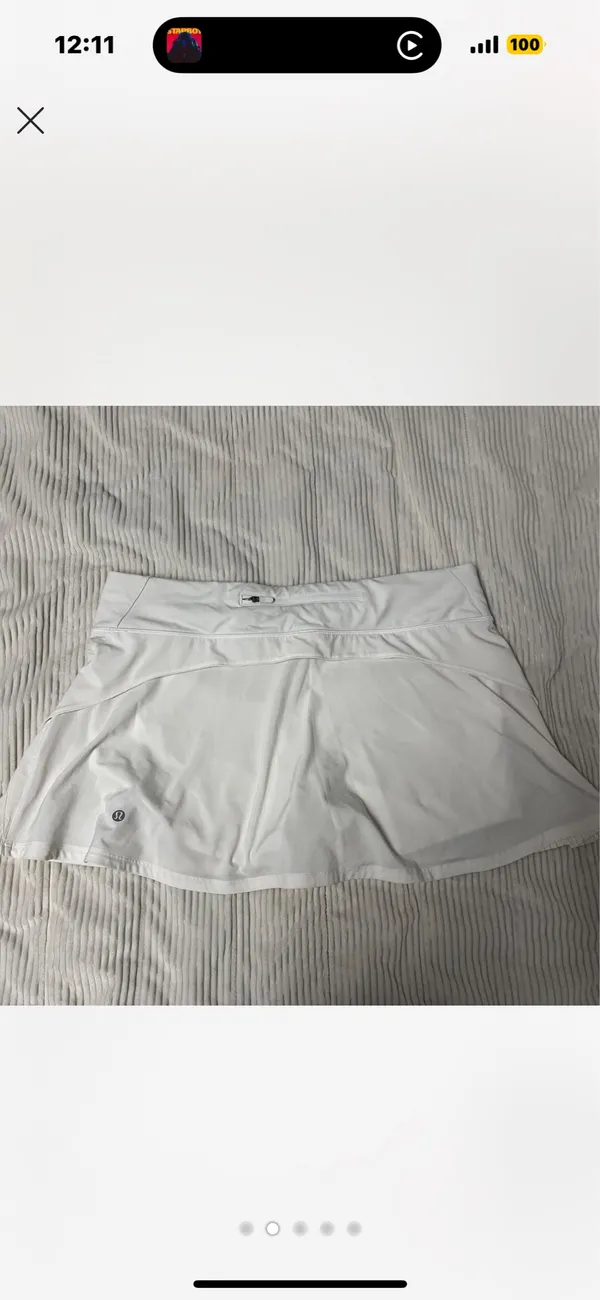 White Lululemon Tennis Skirt Pleated - Image 2