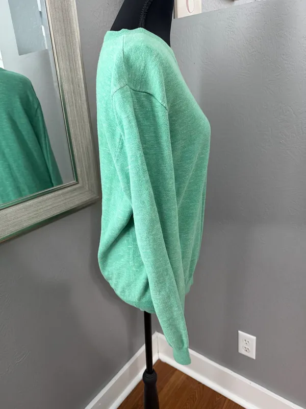 J. Crew Green Pullover Crewneck Preppy Casual Sweater Size Medium. - Image 2