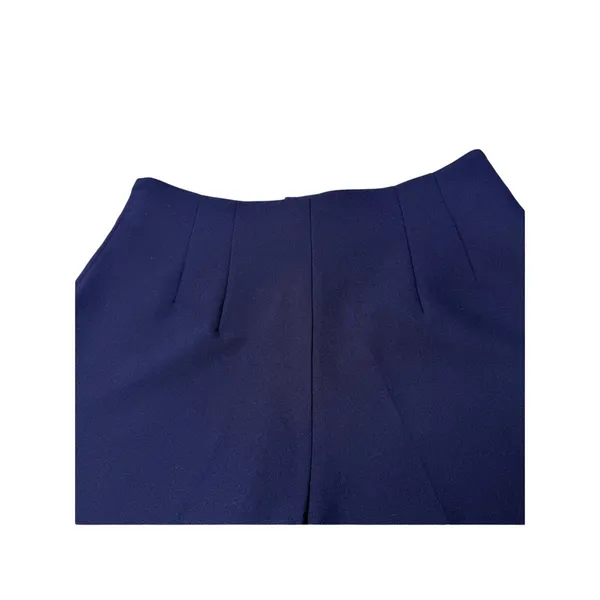 ZARA High Waisted Dress Tailored Navy Shorts Gold Button M - Image 5