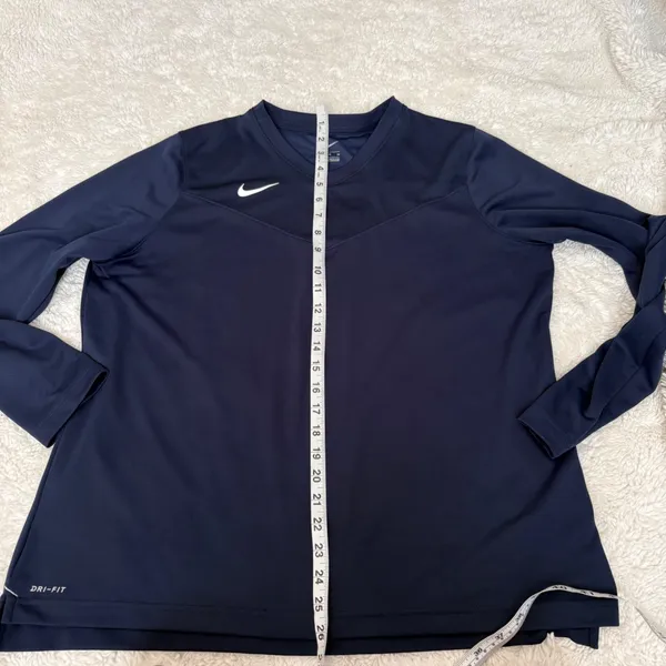 Nike Womens Dri-Fit Long Sleeve XL Navy Running Athleisure Luxe Preppy Sports - Image 5