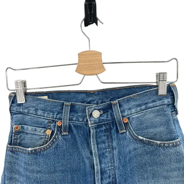 Levi's Deconstructed‎ Mini Skirt Medium Wash Denim Jean Size 28 - Image 3