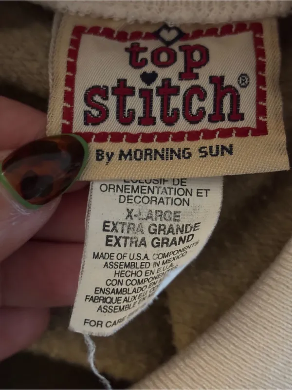 Vintage 90s Top Stitch by Morning Sun Granny Angel Sweater - Image 3