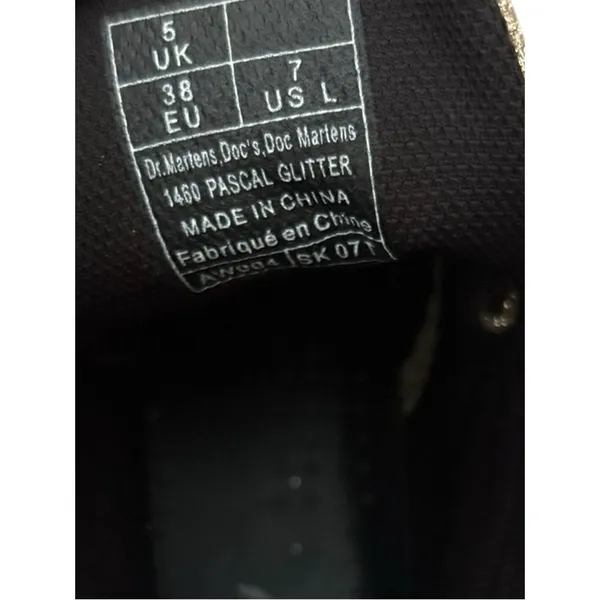 Dr Martens 1460 Pascal Glitter Boots Palegold Womens Size 7 - Image 8