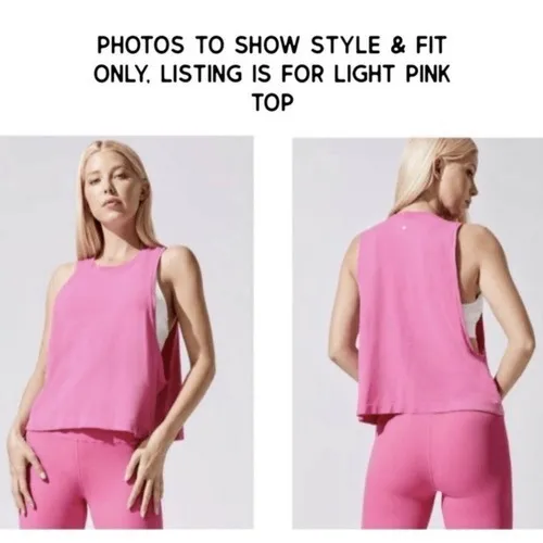 Spiritual‎ Gangster Muscle Tank Top Light Pink Logo Cropped Yoga Size Small NEW - Image 4