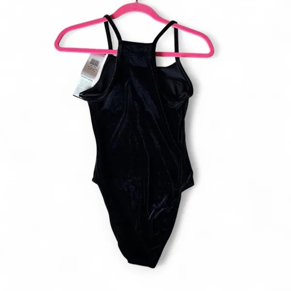 NWT -Danskin Black Velvet Halter Leotard - Size Medium, - Image 2