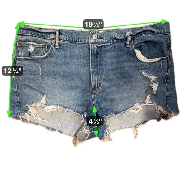 Abercrombie & Fitch The Mom Short Mid Rise Distressed Denim Shorts Size 34 - Image 8