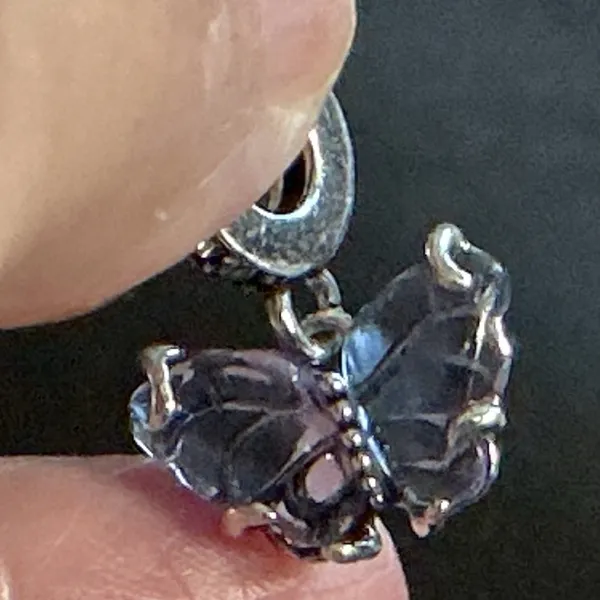 Pandora Purple Butterfly Dangle Charm S925 ALE Sterling Silver Retire - Image 4