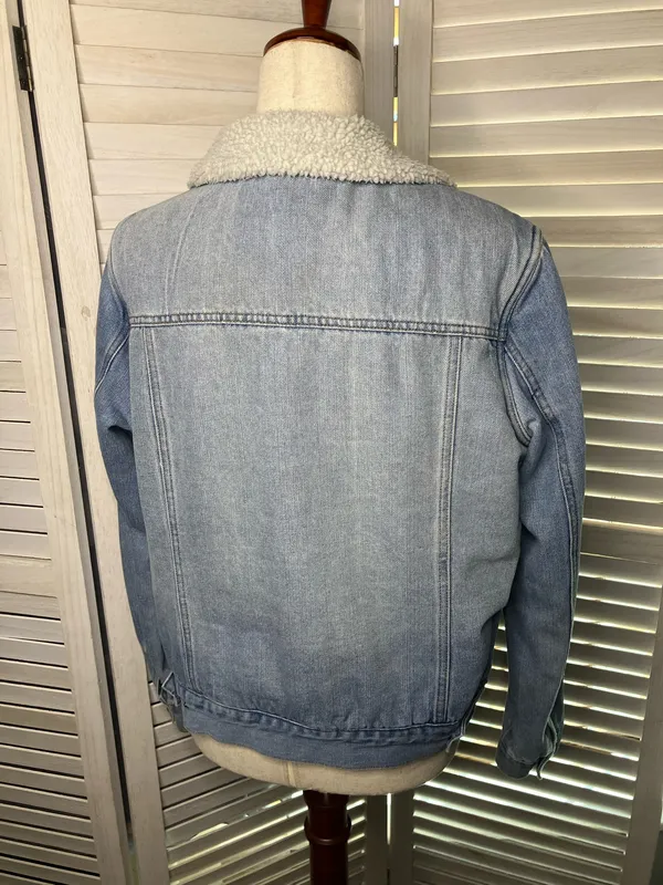 Working Title Sherpa lined Jean jacket size L Blue Size L - Image 3