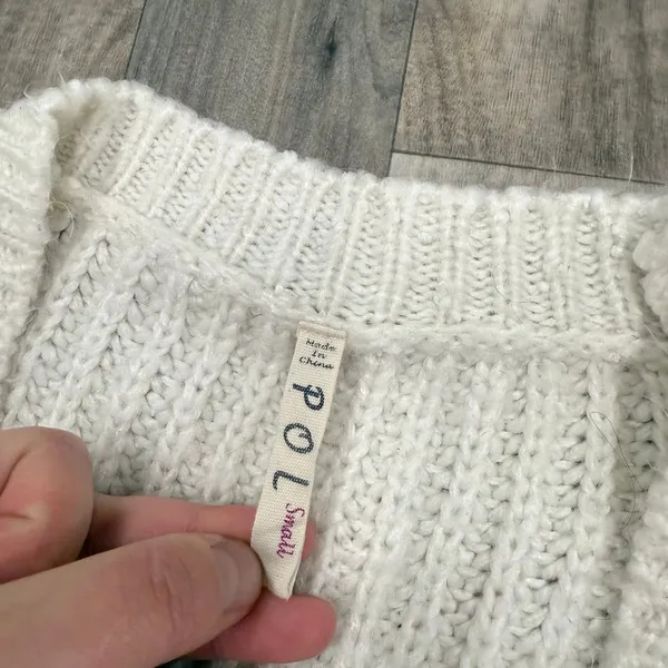 POL chunky pointelle knit cotton blend cardigan - Image 2