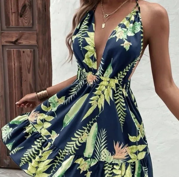 Backless Halter Dress Size M - Image 3