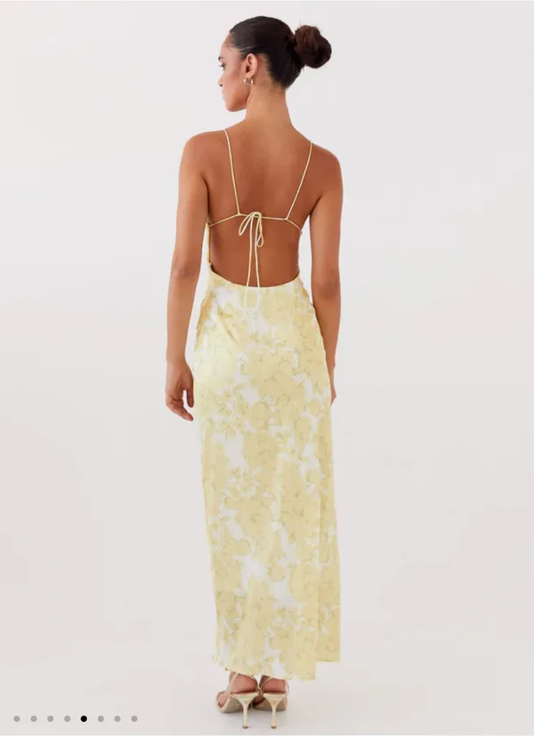 Peppermayo Coastal Escape Satin Maxi Dress - Daffodil - Image 3
