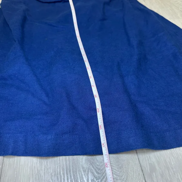 Abercrombie‎ and fitch one shoulder linen blend mini dress blue ruching large - Image 5