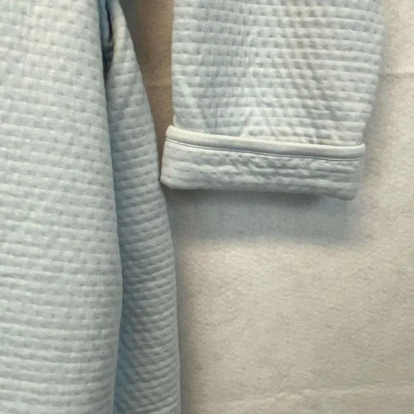 VICTORIA'S SECRET Robe Women’s Large Light Blue Cotton Blend Belted Waffle‎ Knit - Image 10