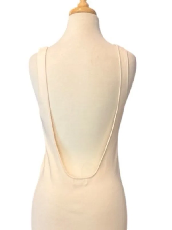 MESHKI Amara Scoop Neck Low Back Knit Maxi Dress Cream Size Medium NWOT - Image 4