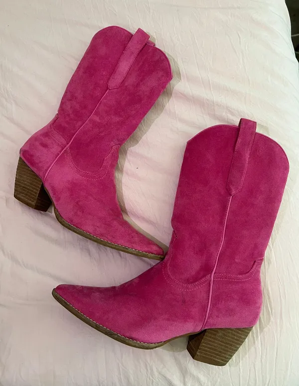 Pink Cowgirl Boots Size 10 - Image 2