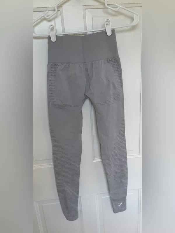Gymshark Vital Seamless Leggings Gray High‎ Rise XS Athletic Workout - Image 3