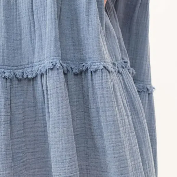 And The Why Washed‎ Frayed Detail Tiered Dress - Image 7