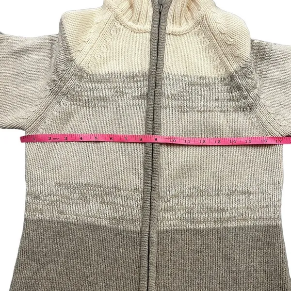 Patagonia 100% Lambswool Full Zip Sweater Jacket Women S Cream Taupe Wool - Image 6
